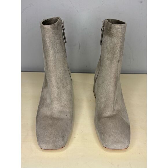Vince Women's Kaye Suede Square Toe Block Heeled Bootie Grey Size 6‎ - Picture 4 of 10